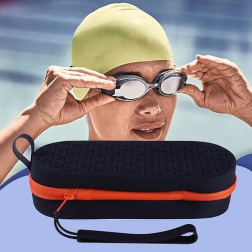 Kixolazr Swimming Goggles Case | Snow Goggles Case - with Drain Hole Zipper Holder Protection Portable Storage Waterproof for Women Men Daily Ski Diving Pool — view 2