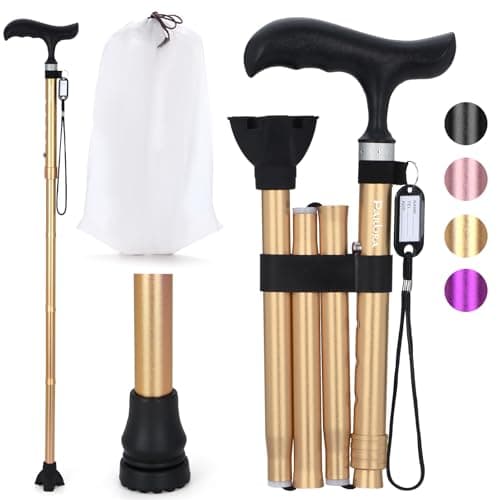 Parlora Folding Cane for Women/Men - Lightweight, Adjustable & Foldable for Elderly and Adults, Mobility Aid with Balance and Anti-Slip Tip, Compact for Travel and Daily Use (