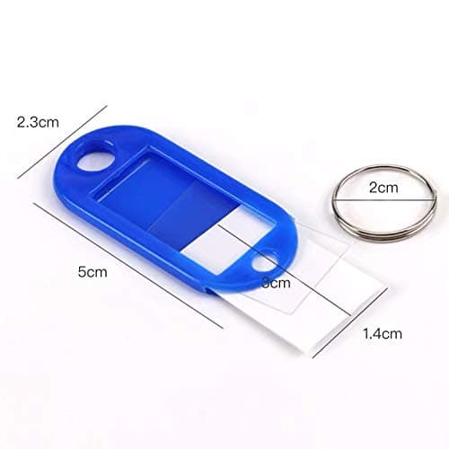 Key Tags , Pack of 10 Key Tags with Labels Key Fobs ID Plastic Key Tags Key Labels with Split Rings for Luggage Pet Name Memory Stick Tags-10 Colors — view 5