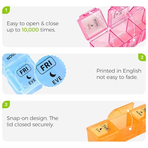Opret Pill Box 7 Day 3 Times a Day, Weekly Travel Tablet Organiser — view 5