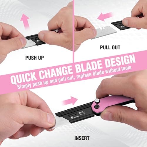 WORKPRO Folding Utility Knife with 10 SK5 Blades, Box Cutter with Belt Clip — view 4