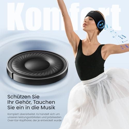 LC-dolida Sleep Headphones Headband, Soft Sleeping Headphones Bluetooth Headband with Earphones Wireless Soft Music Headband Earphones for Men Women Teens Yoga Workout Fitness Relax Travel — view 4