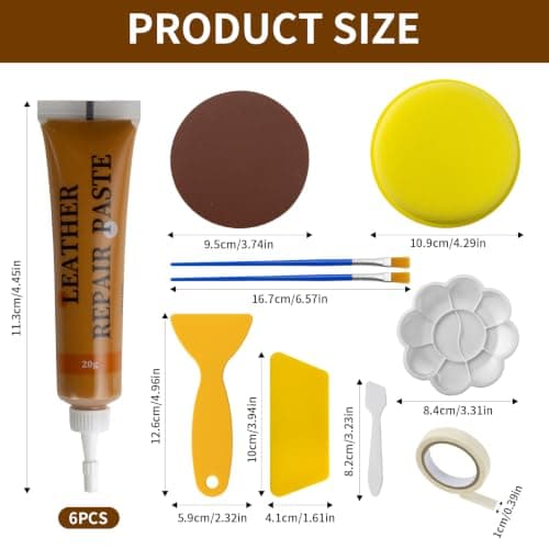 WEFINEST 6 Colors Faux Leather Repair Kit, Mixable Leather Repair Paste — view 2