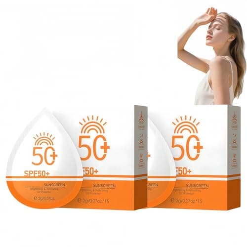2 PCS Mini Sunscreen SPF 50+ Sun Cream,Sunscreen Factor 50,Lightweight & Non-Greasy UV Protection for Sensitive Skin & All Skin Types,UV Protection for Vacations,Business Trips,Travel Size,15 Pack