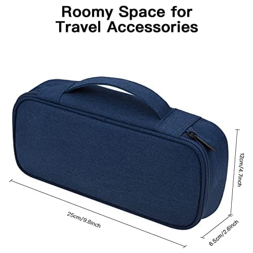 Yundoor Electronics Organizer Travel Case, Carrying Pouch Bag for Travel Essentials, for Cable, Charging Cord (Navy Blue) — view 2