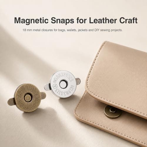 20Pcs Round Alloy Magnetic Snap Buttons, 18mm Magnetic Purse Clasps Silver & Antique Bronze for Bags & Garments — view 3