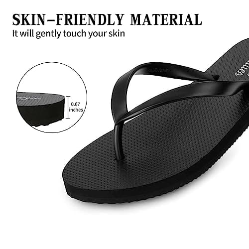 shevalues Women's Slim Flip Flops, Non-Slip Rubber Beach & Shower Sandals — view 4