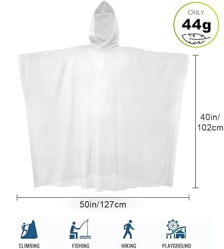 5-Pack Emergency Disposable Rain Ponchos for Adults — view 4