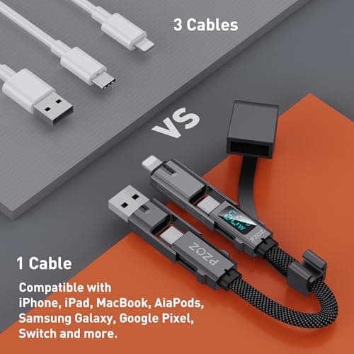 PZOZ Keychain Charging Cable Charger Cable Keyring Multi Charger Cable — view 5