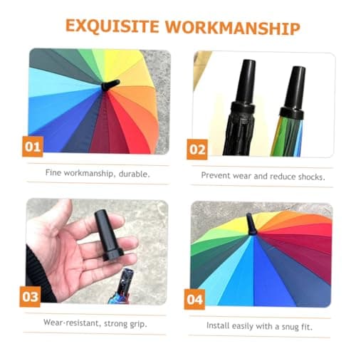 VOSAREA 2pcs Umbrella Tip Caps Replacement Umbrella Tops Protective Caps for Outdoor and Rain Repair Kit Suitable for Garden Cover and Sun Accessories — view 3