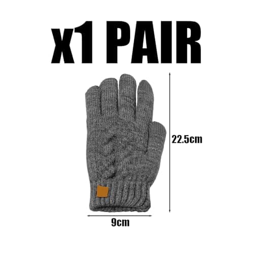 1 Pair Of Gray Velvet Gloves, Warm Knitted Gloves, Touch Screen Gloves, Outdoor Cold-Proof Gloves, Sports Gloves — view 2