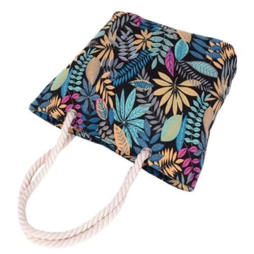 Witeygai Large Vintage Beach Tote Bag for Women, Zipper Canvas Rope Handles — view 5