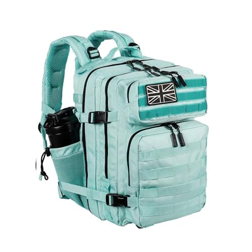 LHI Tactical Military Backpack for Men and Women 35L Army Assault Pack Bag Small Rucksack with Bottle Holder - Mint green