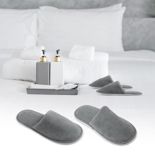 FEZTGVOFA 3 Pairs Hotel Slippers, Spa Slippers, Comfortable Disposable Non-Slip Guest Slipper, Soft Coral Velvet Travel Slipper, for Spa, Travel, Family Hotels,Guest — view 3