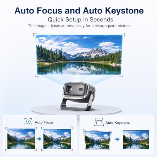 Outdoor Projector with WiFi & Bluetooth, Auto Focus Smart Short Throw — view 4