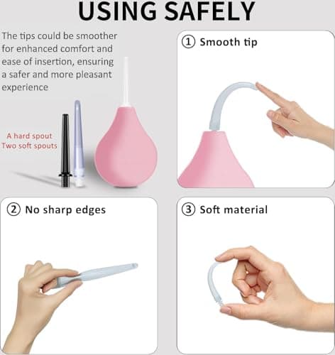 Anal Douche Enema Kit - 224ml Enema Bulb with 3 Replaceable Nozzles, Douche Bulb Douches for Men Women, Shower Douche Enemas at Home Kit for Personal Hygiene & Travel — view 4