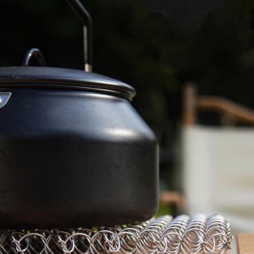 Wiffe Strong Metal Portable Foldable Camping Cookware Stand, Rose gold — view 6