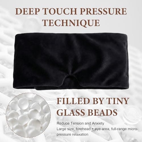 2 PCS Weighted Eye Mask for Sleeping Weighted Sleep Mask with Beads and Soft Cotton Cloth Portable and Skin-Friendly Relieves Fatigue for Train Travel and Home Use — view 4