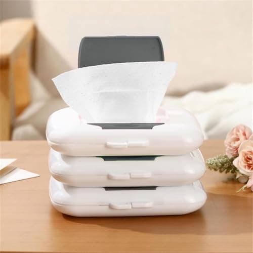 Travel Wipe Holder, Reusable Refillable Wet Wipe Container, Hanging Dispenser for Strollers, Safe Wet Storage Case, Gray — view 3