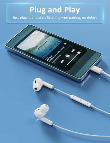 2 Pack USB C Headphones for iPhone 17 16 15 Pro Max, Type C Earphones with Microphone & Remote Control Noise Cancelling Wired Earbuds USB C Earphone for Samsung S24 S23 S22 S21 Ultra, Pixel 8 9, White — view 4