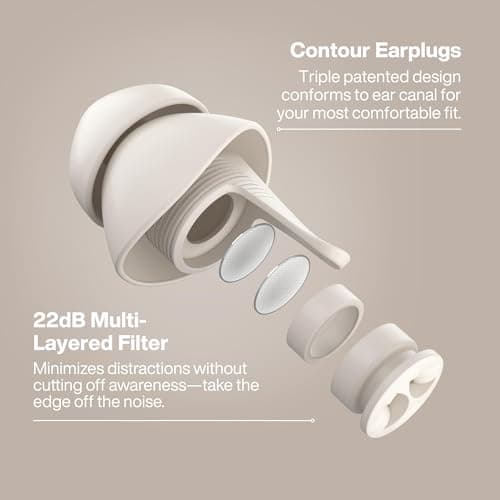 EarPeace Everyday Ear Plugs for Noise Reduction & Noise Control – High-Fidelity Earplugs, Comfortable & Reusable Earplugs for Sleep, Work, Snoring Blocking, Includes Carrying Case – Cream — view 4