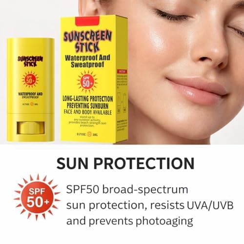 Sunscreen Stick,Sunscreen Stick SPF 50+,SPF 50 Su/nscreen for Face & Body,Non Greasy Waterproof Suns/creen St/ick,Long Lasting Face Sun Cream with Centella,Su/nscreen Fa/ce Protection from UV Damage — view 4