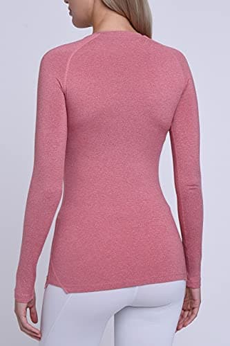 TCA Super Thermal Top Women - Ladies Thermal Vest - Thermals Womens - Ski Base Layer Women - Workout Tops for Cold Weather - Dusty Rose, L — view 2