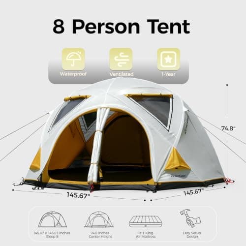EchoSmile 8 Person Tents for Camping Waterproof Spacious Family Dome Tent — view 2