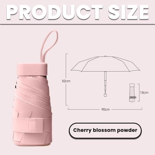 Mini Compact Travel Umbrella - 6Ribbed Portable UV Protection Sun Umbrella - Small Handbag Size for Women — view 2