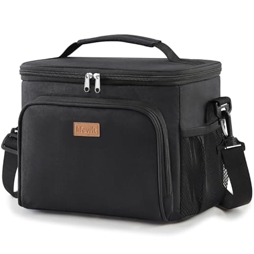 Lifewit 24L Insulated Lunch Bag for Men, Cool Bag for Lunch Box, Black
