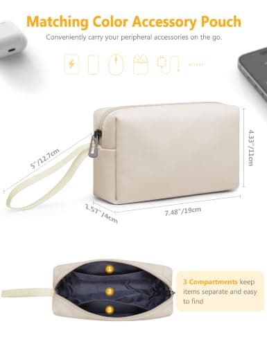 HYZUO 13.3-14 Inch Laptop Case Sleeve with Stand for MacBook,Beige — view 5