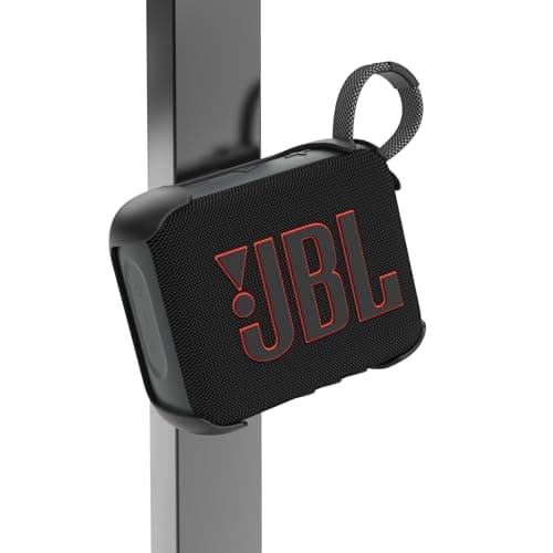 HOLACA Case with Strap for JBL GO 4 Bluetooth Speaker, Magnetic Protective Cover with ABS Hard Shell, Integrated Cinch Strap & Strong Magnet for Gym, Bike, Car Mount