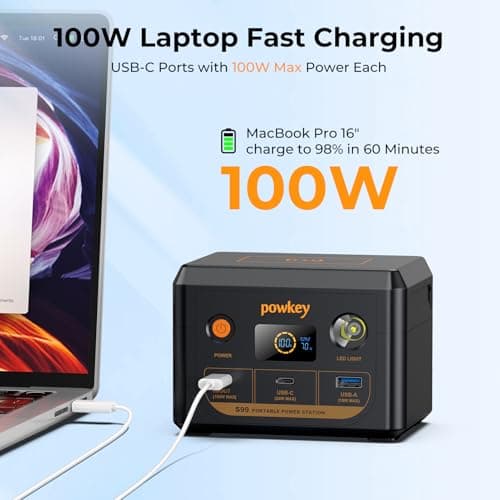 Powkey Power bank 96Wh/30000mAh PD100W with Wireless Camping — view 4