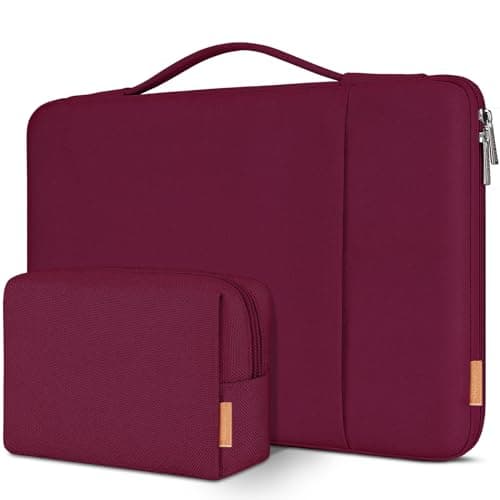 DOMISO 15.6 inch Laptop Case Sleeve Protective Cover Compatible with 16 inch MacBook Pro M4 M3 M2/Pro Max,15.6-16 inch HP Dell ASUS Lenovo Chromebook,Waterproof Computer Cases Bag with Handle,Wine
