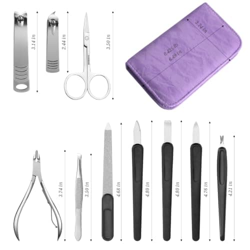 Manicure Set 10pcs -Purple — view 3