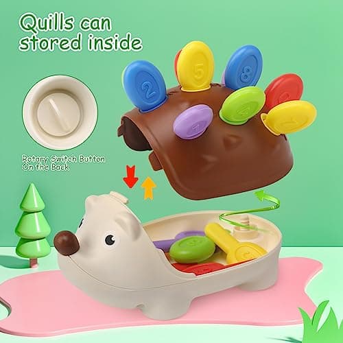 BelleStyle Baby Sensory Montessori Toys for 18 Months, Hedgehog Fine Motor Skills Toys Sorting Game Development Activity Toys Educational Learning Travel Toys for Toddlers Boys Girls 2 3 Years Old — view 5