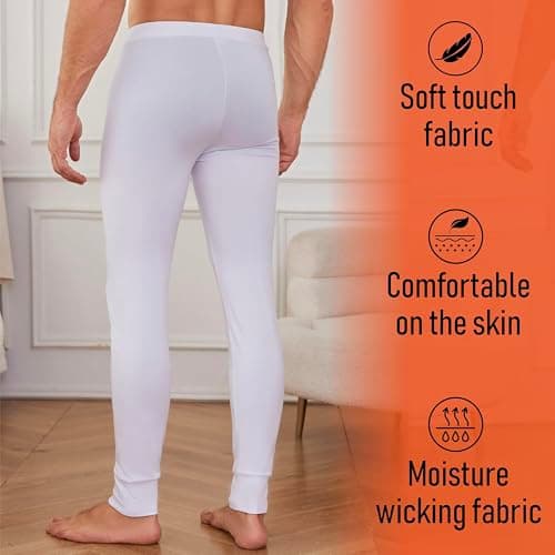 The Essentials Wardrobe Mens TEW Thermal Long John - White - Small — view 4