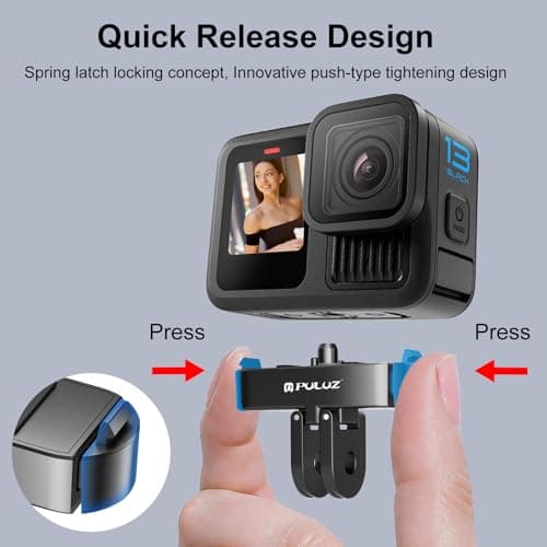 PULUZ Quick Release Mount, Magnetic Latch Mount with 1/4''-20 Screw Hole Tripod Connector Port for GoPro Hero 13 Black — view 4