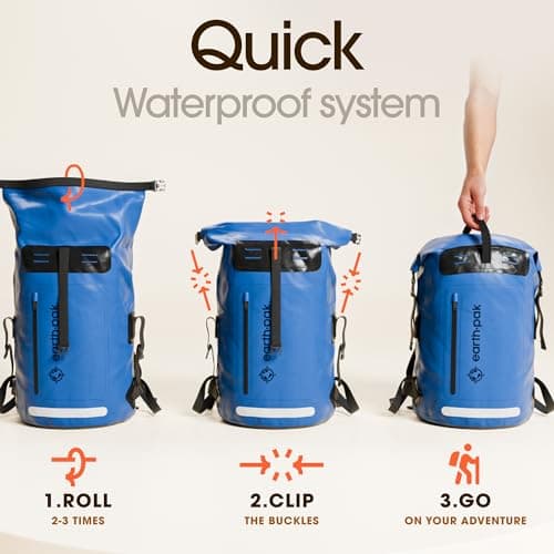 Waterproof Dry Bag 55L - Roll Top Sack for Kayaking Sailing Boating — view 6
