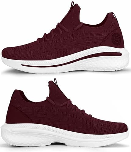 Giniros Trainers Womens Running Shoes Tennis Sports Gym Sneakers Burgundy 5 — view 3