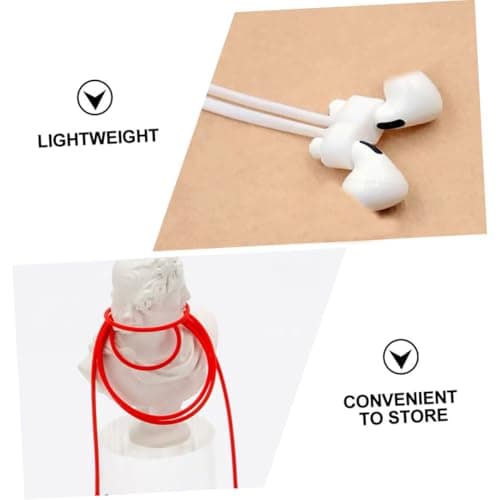 COMPUKAS 4pcs Silicone Magnetic Anti-lost Earphone Strap Cord, Soft Sport Neck Lanyard Rope, Wireless Headset Protector Compatible with True Wireless Earbuds, Multi-color Set for Outdoor — view 5