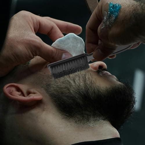 8pcs Barber Neck Duster Brush with Handle Plastic Black — view 4
