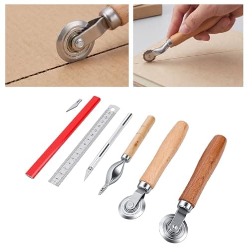 Aramox Cardboard Creasing Tool with 3 Scoring Wheels, 8.47oz — view 2