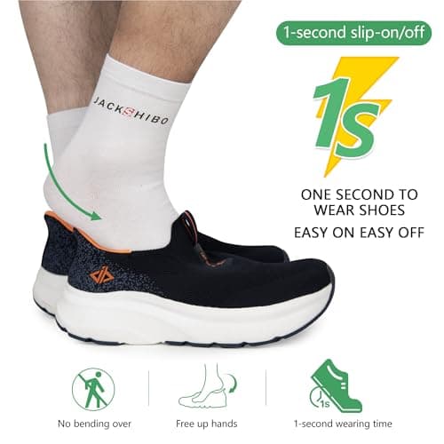 Mens Trainers Slip In Free up Hands Shoes Wide Toe Box Walking Sneakers — view 2