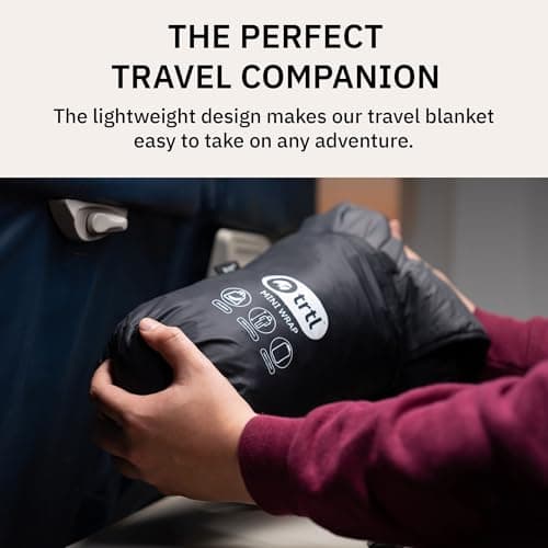 trtl Mini Wrap Compact Travel Blanket - Quilted Insulation - Convenient, Packable Blanket - Comes with Roll-Top Bag - Features a Secure Pocket — view 4