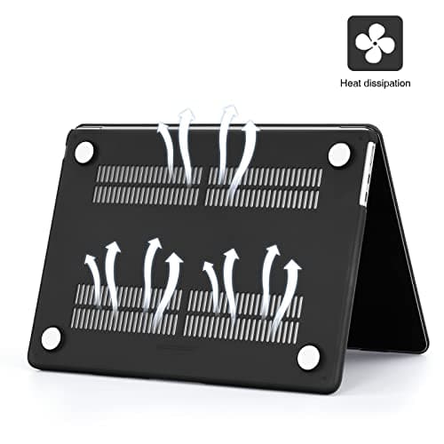 EooCoo for MacBook Air 13.6 inch Case 2026-2022 M5 M4 M3 M2 Matte Black — view 4