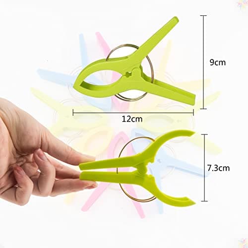8 Pcs Colorful Beach Towel Clips, Large Plastic Laundry Clip Clothes Pegs for Sunbeds Sun Loungers, Blankets, Pool Chairs, Cruise Keep Your Towel from Blowing Away 4 Bright Colors — view 4