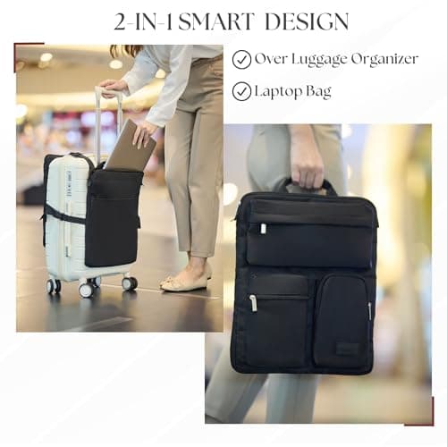 BAREFOOT CARIBOU Over Luggage Organizer, 16 Inch Laptop Sleeve, Black — view 4