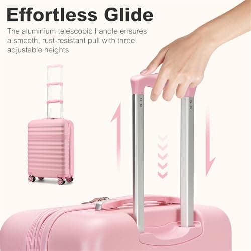 Kono 28 Inch Hard Shell Suitcase Large Expandable Travel Luggage (Pink) — view 4