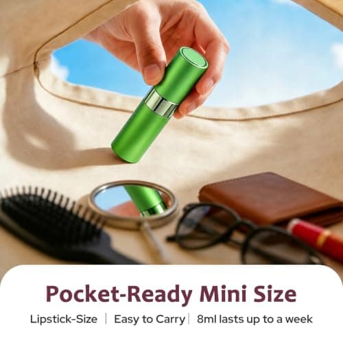 Toureal Travel Perfume Atomiser Refillable, 8ml Atomiser Spray Bottle,Green — view 2